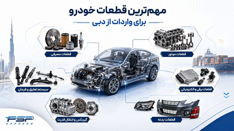 مهمترین قطعهها برای واردات قطعات خودرو از دبی