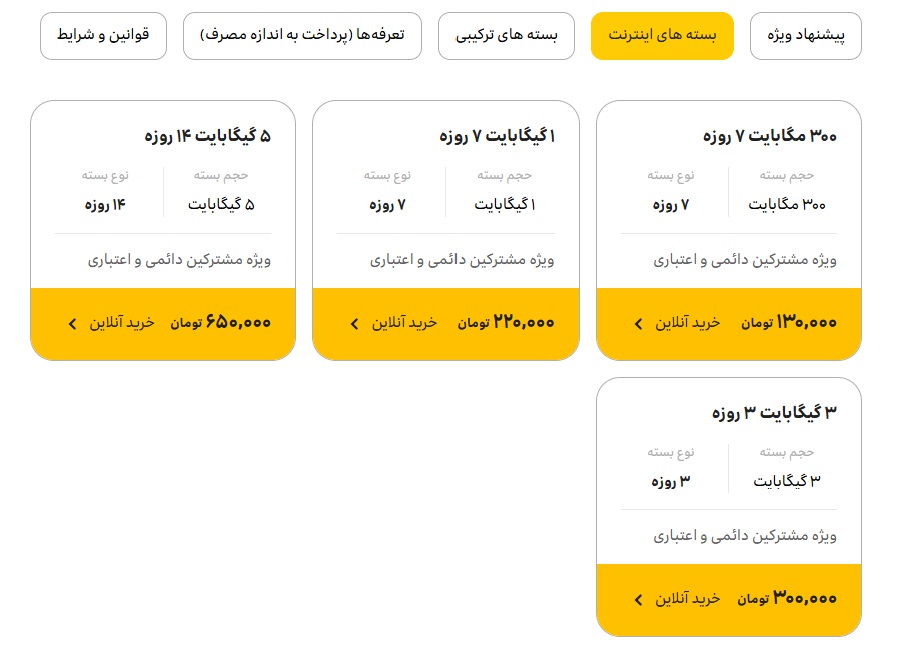 بسته های انترنت رومینگ عراق