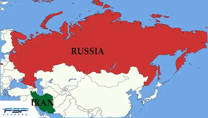نقشه ایران و روسیه