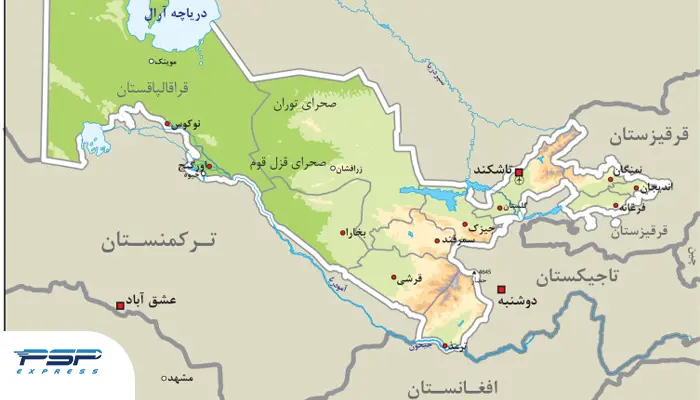 نقشه ازبکستان به فارسی
