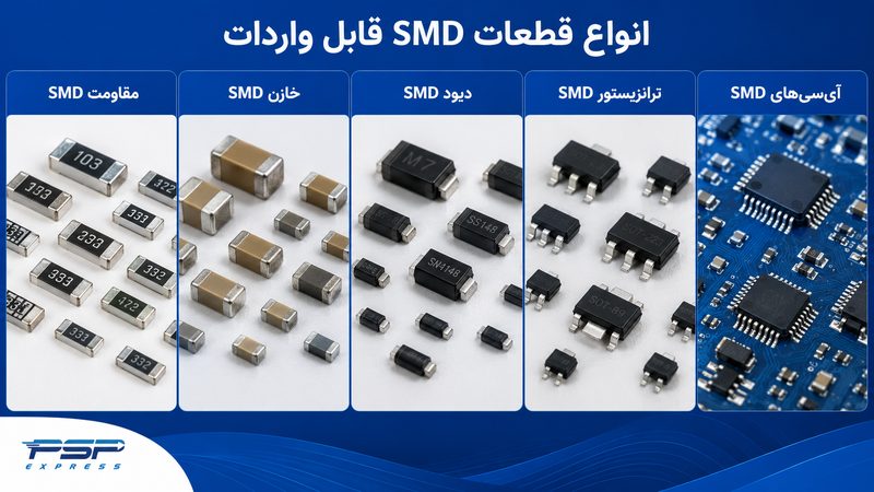انواع قطعات SMD قابل واردات در فرآیند واردات اس ام دی