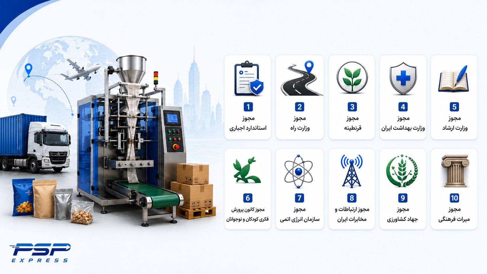 مجوزهای لازم برای واردات ماشین آلات بسته بندی